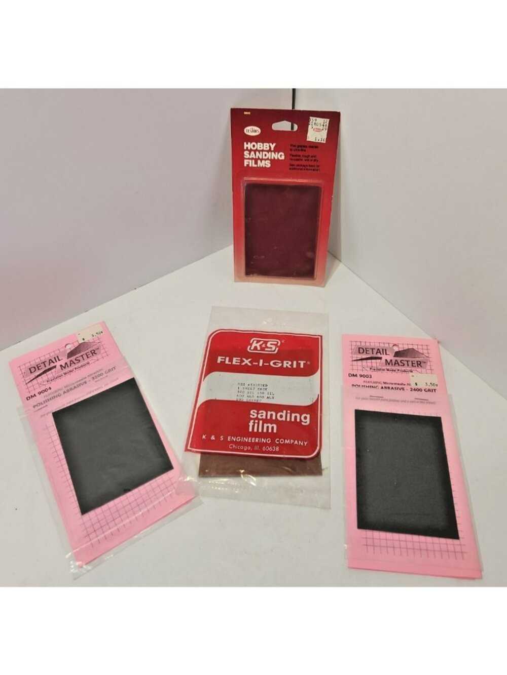Lot 4 Packs Of Hobby Sanding Films Testors K&S Detail Master 5 Pads Per Pack